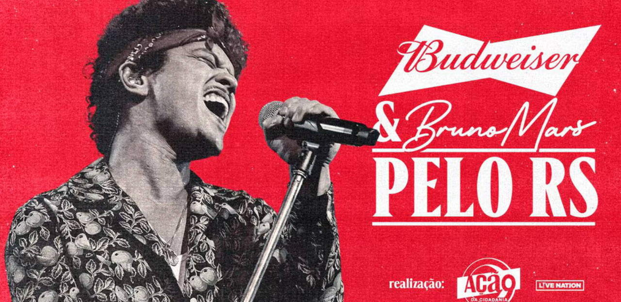 Budweiser e Ação da Cidadania promovem show beneficente do cantor Bruno Mars exclusivo para doadores